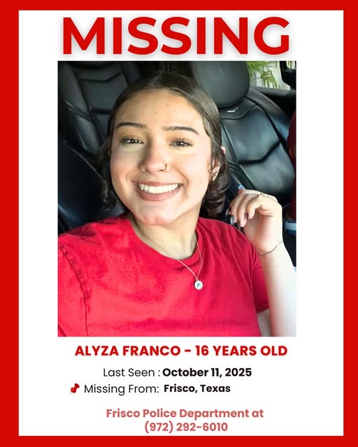 Alyza Franco Missing 16-Year-Old Alyza Franco Missing from Frisco, Texas – Family Pleads for Help