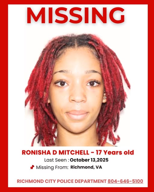 Ronisha D. Mitchell Missing17-Year-Old Missing Since October 13, 2025, in Richmond